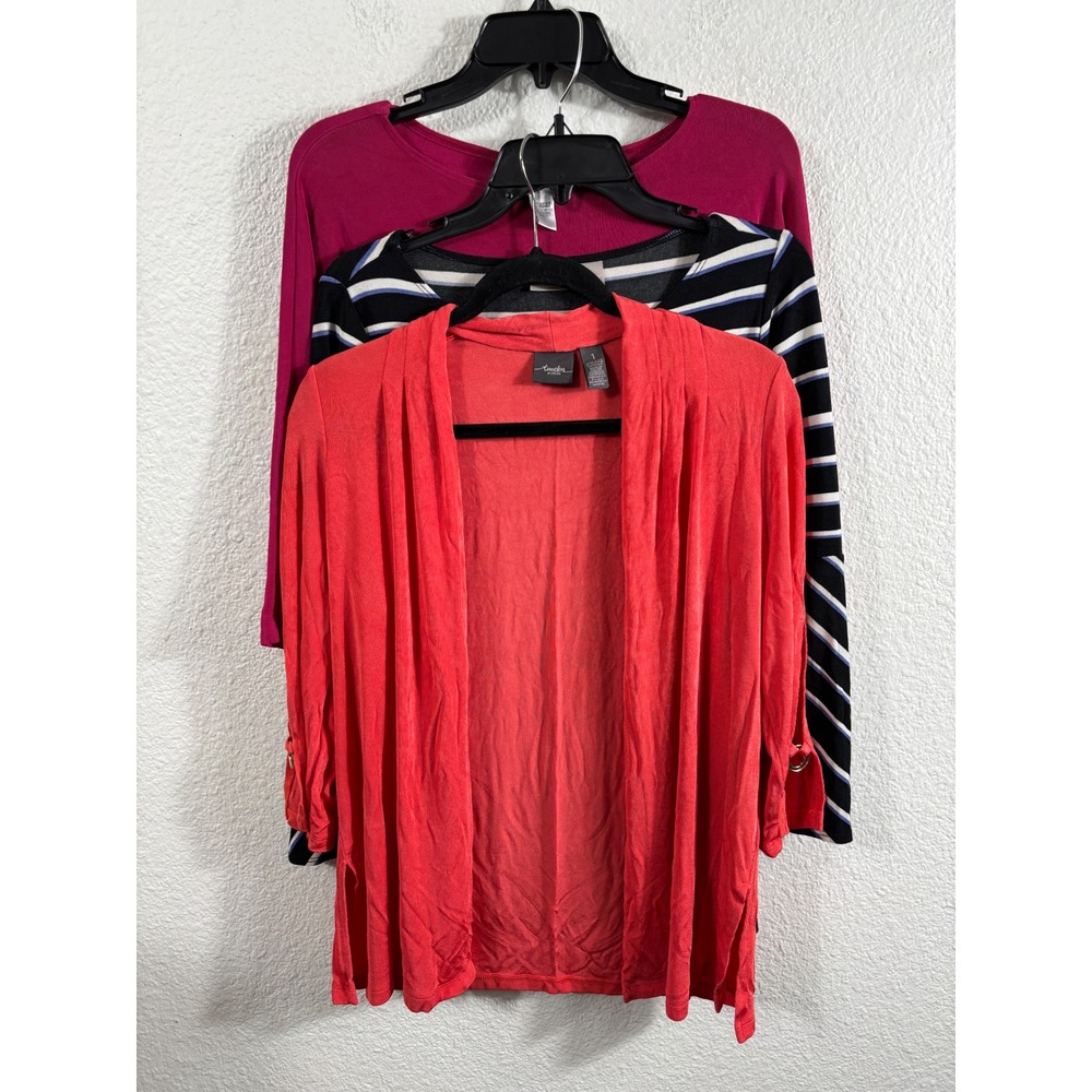 Chicos Travelers Lot of 3 Tops Cardigan Size 1